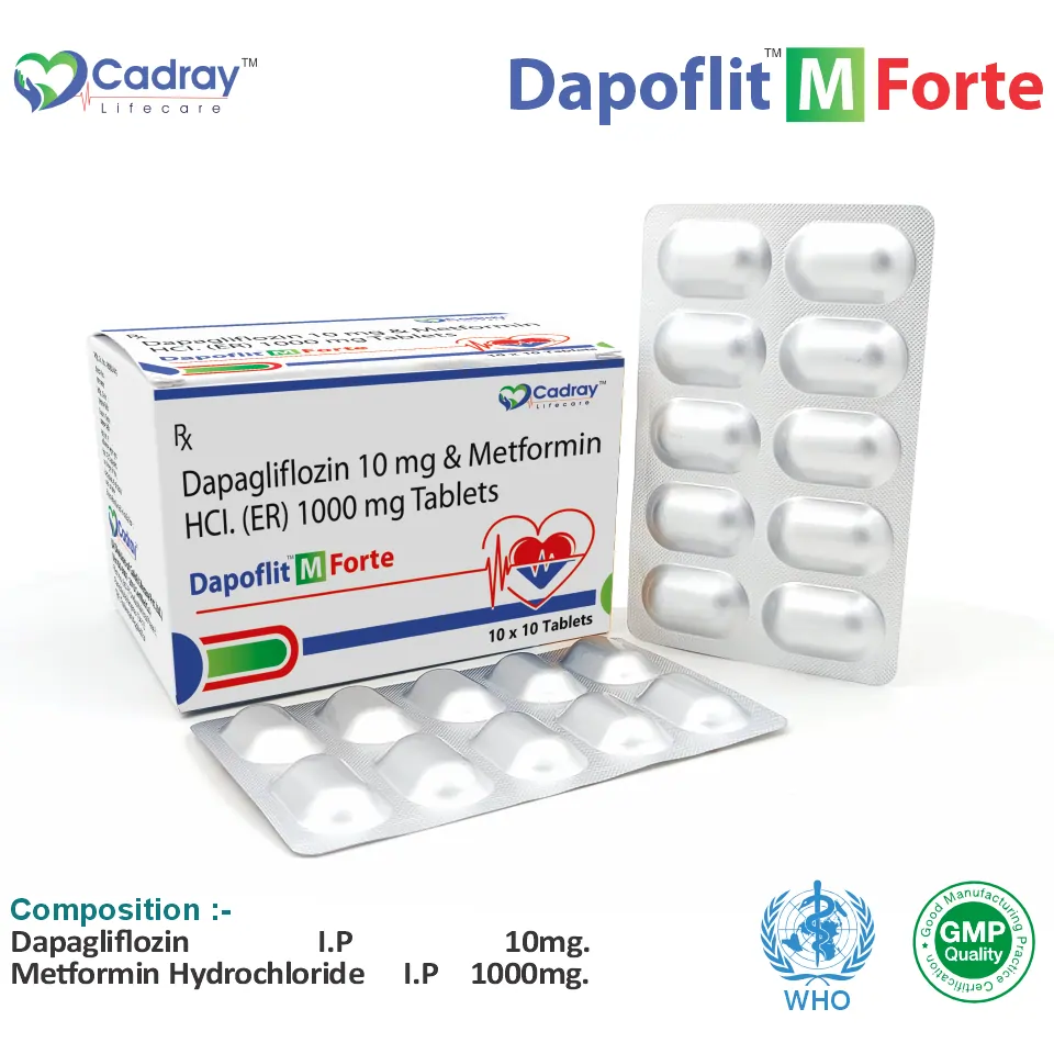 Dapagliflozin 10mg + Metformin 1000mg | Antidiabetic Segment | Best Price for PCD Pharma Franchise